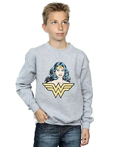 Produktbild: DC Comics Jungen Wonder Woman Gaze Sweatshirt 7-8 Years Sport Grey