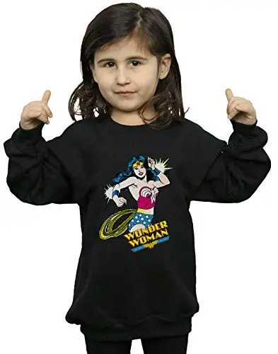 Produktbild: DC Comics Mädchen Wonder Woman Lasso Sweatshirt 7-8 Years Schwarz