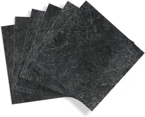 Produktbild: d-c-fix selbstklebende Bodenfliesen – Dark Slate Schiefer Stein-Optik (11er Pack, 30x30cm) – qualitative PVC-Klebefliesen – leicht zu reinigen & individuell anpassbar