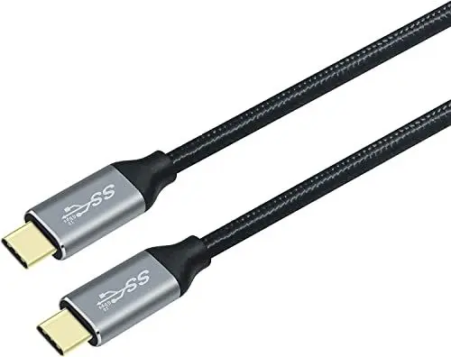 Produktbild: DCHAV 2M USB C auf USB C Kabel PD 100W 20V 5A Schnellladung Typ C auf Typ C Monitorkabel 4K Videoausgang USB 3.1 Gen 2 10 Gbit/s Datenübertragung Nylon geflochten