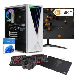 Produktbild: dcl24 Gaming PC Set komplett AMD Ryzen 5 5600G, AMD Radeon Grafik Vega - 1000GB SSD, 16GB DDR4, Gamer PC mit 6x3.9 GHz, WLAN, 24