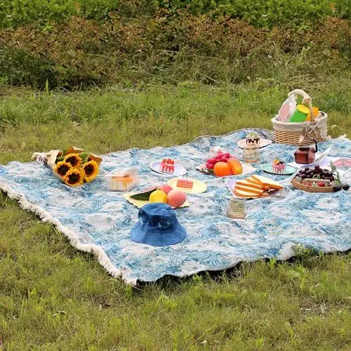 Produktbild: DCQRY Picknickmatte, Tragbare Stranddecken, Wiederverwendbare Outdoor-Decken, Tragbare Faltbare Matte für Campingreisen(100x140cm / 39.4x55.1in)