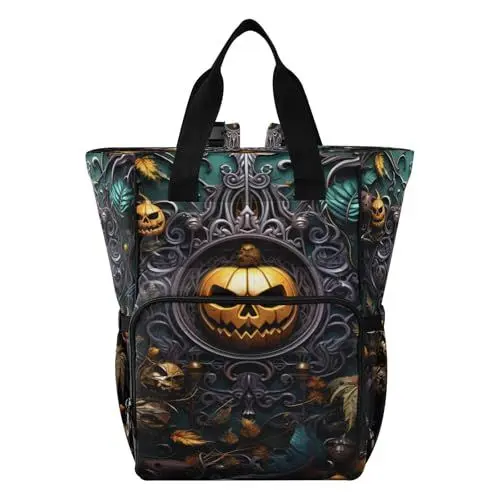 Produktbild: DDDIYEU Coole Halloween-Totenkopfkunst Wickeltasche Reiserucksack Grosse Kapazität Schulter Mom Taschen für Reisen im Freien
