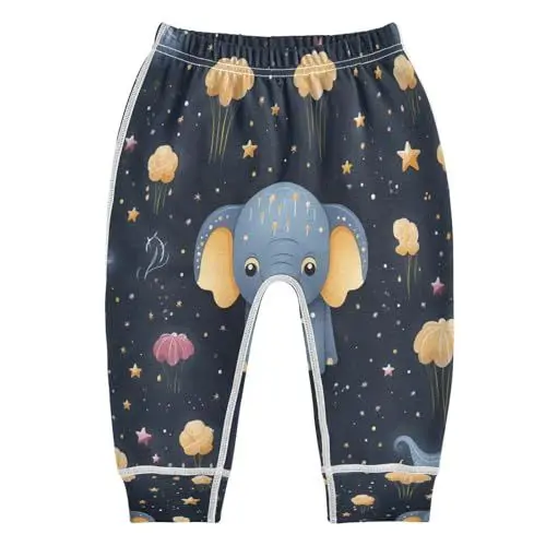 Produktbild: DDDIYEU Süßer Weltraumkunst-Elefant Baby Hose Aus Weicher Baumwolle für Neugeborene 3-24 Monate