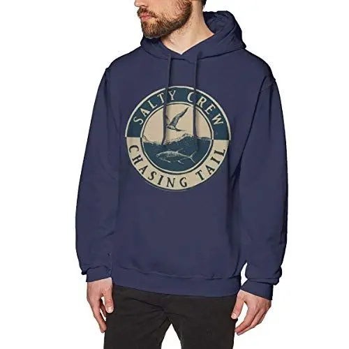 Produktbild: DDECD Herren Hoodie Kapuzenpullover Rebeccarcarter Legendary Salty Crew Men's Cotton Graphic Hoody Navy Long Sleeve Sweatshirt