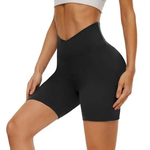 Produktbild: DDOBB Radlerhose Damen Kurze Shorts Sporthose Leggings Blickdicht High Waist Elastisch Unterhosen Fitness Hotpants Sommer Boxershorts(Schwarz,S-M)
