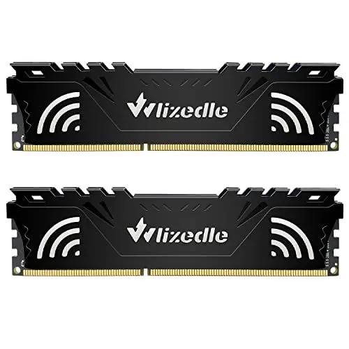 Produktbild: DDR3 Desktop Memory RAM 16GB Kit (2x8GB) 1333MHz CL9 U-DIMM Wlizedle PC Computer Arbeitsspeicher PC3-10600 240-Pin 1.5V Non-ECC Unbuffered 2Rx8 Upgrade Desktop Speicher Modul für Rechner, Schwarz