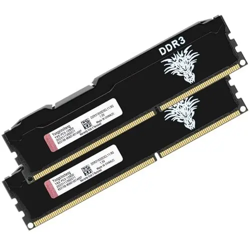 Produktbild: DDR3 16GB Kit (8GBx2) Desktop RAM 1600MHz PC3-12800 UDIMM Non-ECC Unbuffered 1.5V 2Rx8 Dual Rank 240 Pin CL11 PC Computer Memory Upgrade Module Arbeitsspeicher (Schwarz)