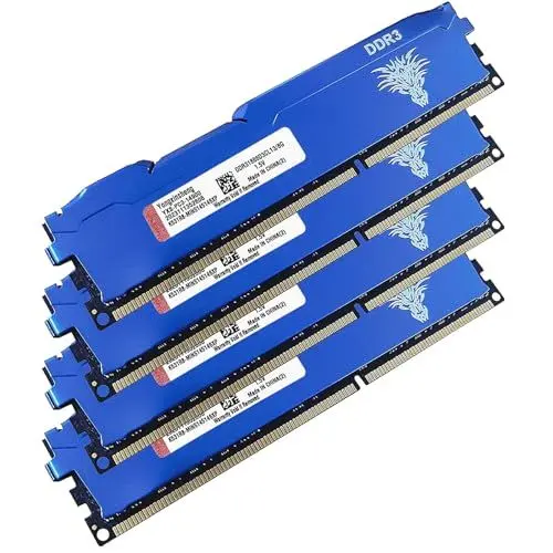 Produktbild: DDR3 32GB Kit (8GBx4) Desktop RAM 1866MHz PC3-14900 UDIMM Non-ECC Unbuffered 1.5V 2Rx8 Dual Rank 240 Pin CL13 PC Computer Memory Upgrade Module Arbeitsspeicher Kit (Blau)