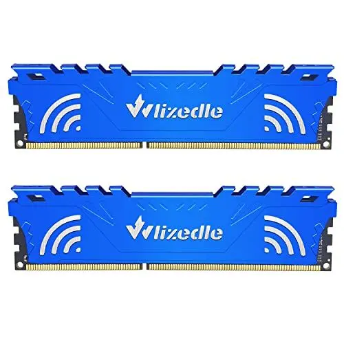 Produktbild: DDR3 Desktop Memory RAM 16GB Kit (2x8GB) 1866MHz CL13 U-DIMM Wlizedle PC Computer Arbeitsspeicher PC3-14900 240-Pin 1.5V Non-ECC Unbuffered 2Rx8 Upgrade Desktop Speicher Modul für Rechner, Blau
