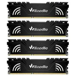 Produktbild: DDR3 Desktop Memory RAM 32GB Kit (4x8GB) 1866MHz CL13 U-DIMM Wlizedle PC Computer Arbeitsspeicher PC3-14900 240-Pin 1.5V Non-ECC Unbuffered 2Rx8 Upgrade Desktop Speicher Modul für Rechner, Schwarz