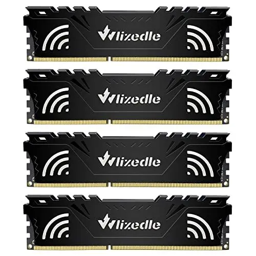 Produktbild: DDR3 Desktop Memory RAM 32GB Kit (4x8GB) 1866MHz CL13 U-DIMM Wlizedle PC Computer Arbeitsspeicher PC3-14900 240-Pin 1.5V Non-ECC Unbuffered 2Rx8 Upgrade Desktop Speicher Modul für Rechner, Schwarz