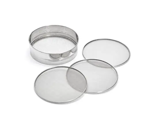 Produktbild: de Buyer - Edelstahlsieb mit 4 auswechselbaren Siebeinsätzen (3mm/ 2mm/ 1mm/ 0,5mm Durchmesser) - 4605.21, Silber