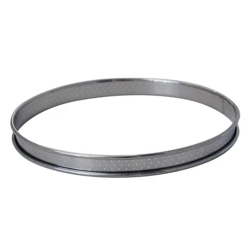 Produktbild: de Buyer - Runder Tortenring aus perforiertem Edelstahl mit gerolltem Rand - Durchmesser 28 cm, Höhe 2 cm - 3093.28, Silber