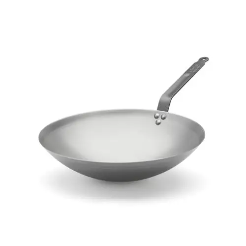 Produktbild: de Buyer - Wok CARBONE PLUS aus Eisenstahl - 35 cm - 5114.35, Silber