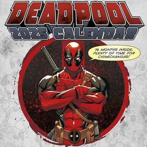 Produktbild: Pyramid – Deadpool 2025 Broschürenkalender, 30x30cm, Kalender für Fans der beliebten Marvel-Filme, Monatskalender mit heldenhaften Illustrationen, nachhaltig nur mit Papierumschlag