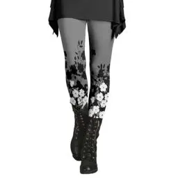 Produktbild: Deals Hose Gemusterte Dünne Leggings Damen Schwarz Weiss Gestreift Sporthose Lang Baumwolle Jeansleggins High Waist Yoga Mit Taschen Gym Hellblau