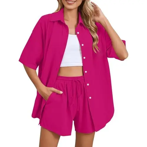 Produktbild: deals of the day 4 pcs women outfits summer clearance womens base layer set sexy two piece outfits for women summer thermal tops womens ladies thermal vests 2 piece summer sets for women