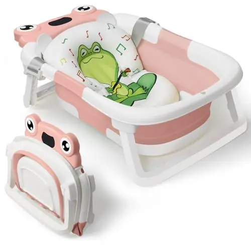 Produktbild: DEANIC Baby Badewanne, Babybadewanne Neugeborene von 0-6-12 Monaten Geeignet, Portable Baby Bathtub Nimmt Keinen Platz Weg, Baby Wanne (Grau)