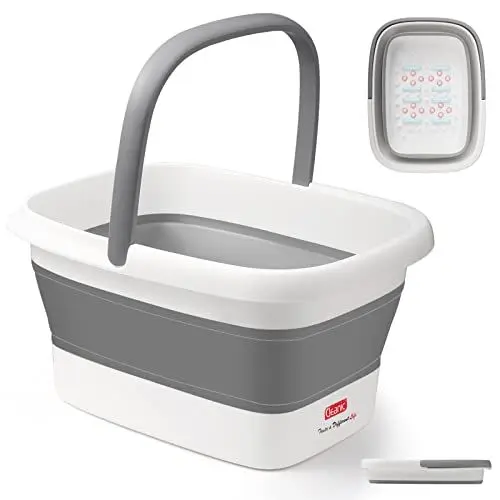 Produktbild: DEANIC Fußbad Fussbad mit Massage Faltbare Fußbadewanne, Fußwanne Fussbadewanne mit Massage, Mit Griff Tragbares Fußmassage (Grau)