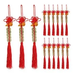 Produktbild: DEANKEJI 15 Stück Chinesische Feng Shui Münzen, Chinesische Glücksmünzen, Rote Glücksknoten Chinesische Münze, Wird zur Dekoration und als Glücksbringer Verwendet