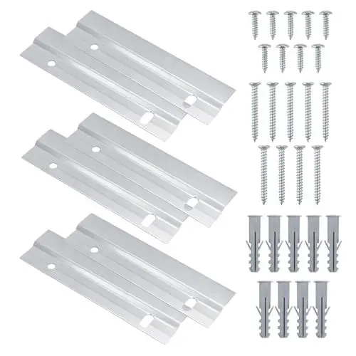 Produktbild: 6 Stück Spiegelhalterung Wand, DEANKEJI French Cleat, Französischen Schienen Bilderaufhänger Hardware Kit Spiegelhalterung von Spiegeln Paneelen Regalen Kopfteilen Kunstrahmen
