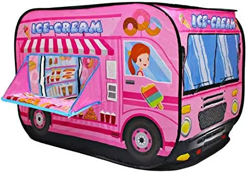 Produktbild: deAO Faltbares Spielzelt für Kinder im Eiswagen-Design.Großartiges Geschenk für den Innen- und Außenbereich. Ideal für Mädchen& Jungen im Alter von 3, 4, 5+ Jahren. (Rosa)