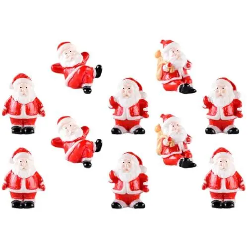 Produktbild: DEARMAMY 10 Stück Weihnachts-Miniaturfiguren Mini-Weihnachts-Weihnachtsmann-Ornamente Mini-Weihnachtsmann-Figur Harz Winzige Weihnachtsfiguren Für Weihnachtsdekoration Partyzubehör