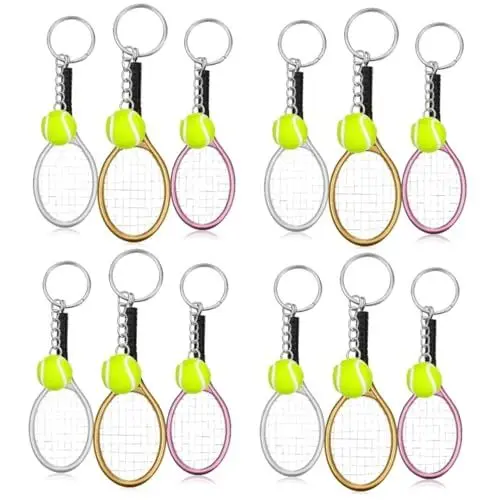 Produktbild: DEARMAMY 12 STK Tennisschläger Schlüsselanhänger Anhänger-schlüsselanhänger Große Schlüsselanhänger Für Kinder Tennisball Schlüsselanhänger Mini Tennis-schlüsselanhänger Beflockung
