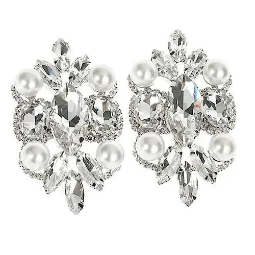 Produktbild: DEARMAMY 1 Paar Brautschuhschnalle hochzeitsdeko wedding decoration Schuhcharme shoe charms women Schuhbrosche-Clip Strassbesatz Strass-Schuh Hochzeitsschuhschmuck Schuhdekor Abs