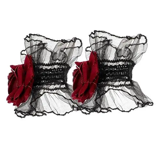Produktbild: DEARMAMY Einzigartige Gothic Lolita Spitzen-handgelenkmanschetten – Elastische Handgelenkmanschetten Für Damen Für Veranstaltungen