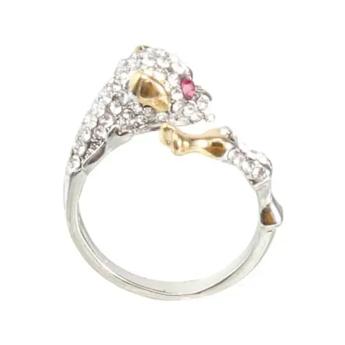 Produktbild: DEARMAMY 1 Stk Tierkreisring Hochzeit Fingerring Manschette Verstellbarer Ring Erweiterbare Offene Ringe Tierringe Aus Strass Kristalle Süßer Ring Ringe Aus Sterlingsilber Kupfer