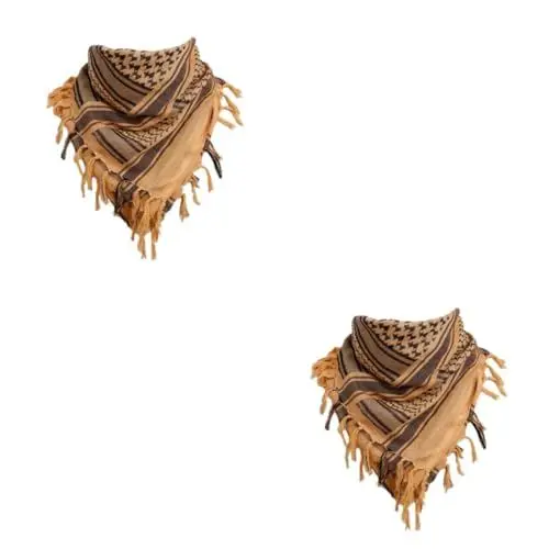 Produktbild: DEARMAMY 2stücke Unisex Arabischer Taktischer Schal Aus Atmungsaktiver Halstuch Für Outdoor-aktivitäten Als Sonnenschutz Oder Wärmender Schal Mud-farbe