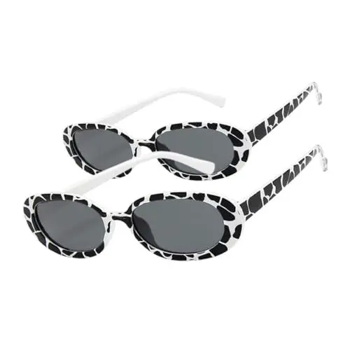 Produktbild: DEARMAMY 2 Stück Kuhfarben Sonnenbrillen Dekorative Sonnenbrillen Cosplay Sonnenbrillen Ovale Sonnenbrillen Lustige Sonnenbrillen Herren Sonnenbrillen Modebrillen Sonnenbrillen