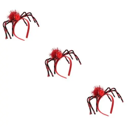 Produktbild: DEARMAMY 3st Spinnen-stirnband Halloween-spinnen-haarband Spinnenhaarbänder Halloween-cosplay-stirnband Teufel Kostüm Kopfbedeckungen Für Halloween-kostüme Halloween-leckereien Rot