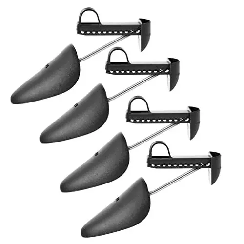 Produktbild: DEARMAMY 4 Paar Praktische Längenverstellbare Herren-Schuhspanner Schuhspanner Stiefelhalter Shaper-Unterstützung Leder-Schuhspanner Formwerkzeug (Schwarze Farbe)