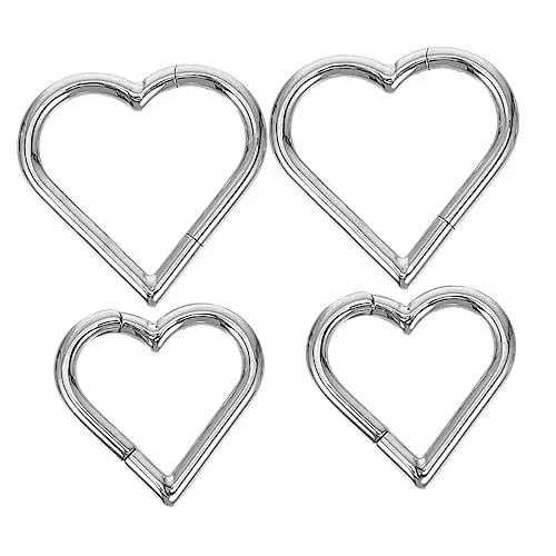 Produktbild: DEARMAMY Nasenring Hoop 4er Set Herzförmige Nasenringe Für Damen Nahtlose Körperpiercing Schmuckstücke Und Stilvolle Herzform Nasen Cuff Piercings Für Modebewusste Frauen Piercing Nase