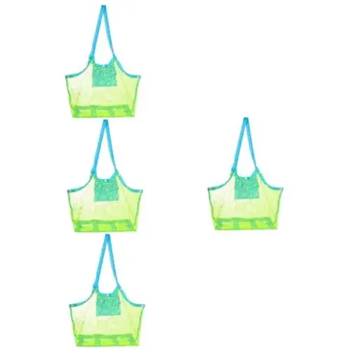 Produktbild: DEARMAMY 4 Stück Netztasche für den Strand Reiseutensilien für Kinder große Tragetaschen Sandsäcke aufbewahrungssack Storage Pockets Strandutensilien für Kleinkinder Strandtasche für Damen