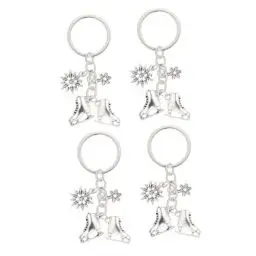Produktbild: DEARMAMY 4 Stück Schlittschuh-Schlüsselanhänger schlüsselanhänger Kind Schlittschuh Schlüsselanhänger winterlicher Schlüsselanhänger Schlittschuh-Charm-Schlüsselanhänger Rucksack-Anhänger