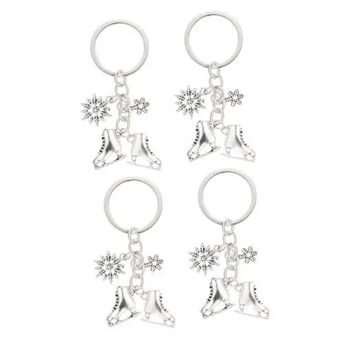 Produktbild: DEARMAMY 4 Stück Schlittschuh-Schlüsselanhänger schlüsselanhänger Kind Schlittschuh Schlüsselanhänger winterlicher Schlüsselanhänger Schlittschuh-Charm-Schlüsselanhänger Rucksack-Anhänger