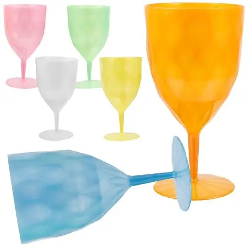 Produktbild: DEARMAMY 6 Stück Farbige Kelchkelche Aus Kunststoff Schnapsgläser Weingläser Wiederverwendbare Trinkgläser Mittelalterliche Weinbecher Kelchkelche Königspartykelche Osterpartyzubehör