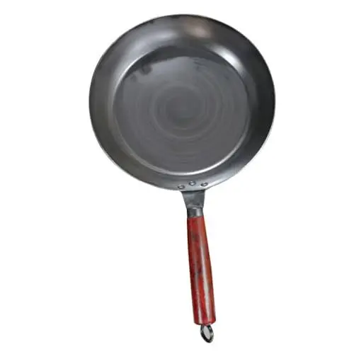 Produktbild: DEARMAMY Bratpfanne Aus Gusseisen – Wok-Pfanne Mit Antihaftbeschichtung Und Holzgriff Flacher Boden Ofenfeste Kochpfannen Kochgeschirr Für Küchenchefs 26 Cm Für Induktionsherd