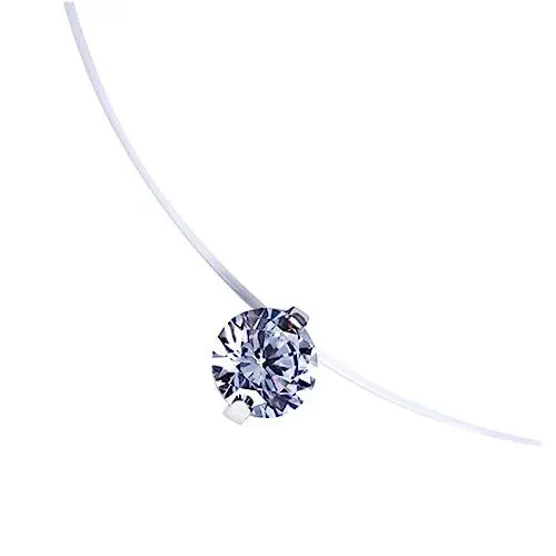 Produktbild: DEARMAMY Halskettenanhänger Aus Zirkon Elegante Halskette Schillernde Zirkon-choker-halskette Halskette Mit Zirkon-anhänger Halskette Mit Anhänger Frauen Halskette J-halskette Für Damen