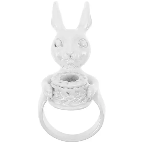 Produktbild: DEARMAMY Kaninchen-Kerzenring graceling dirndl elegant Osterschmuck Hasen-Ring-Kerzenhalter süße Fingerringe Entzückende Hasenringe Mode Ringe Leuchter schmücken Fräulein