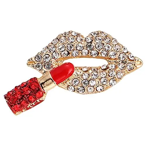 Produktbild: Dearmamy Lippen Brosche Dekorative Brosche FüR Kleidung Rucksacknadel Pin-äSthetik Anzug Reversnadel Schal Brosche Anstecknadel Aus Metall Schalnadel Kleidungsornament
