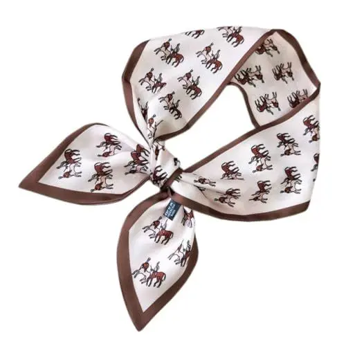 Produktbild: DEARMAMY Narrow Strip Scarf Für Frauen Dekorativer Ripsband-schal Mit Spitzen Seiden- Für Büro Und Freizeit Modisches Halstuch Rosa -punkte-design