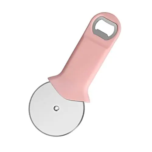 Produktbild: DEARMAMY Stainless Steel Pizzaschneider Mit Ergonomischem Griff Pizzaroller Flaschenöffner Für Müheloses Schneiden Von Pizza Und Teig Leicht Zu Reinigen Und Langlebig Für