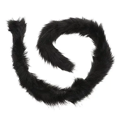 Produktbild: DEARMAMY Halloween Kostüm Mädchen Plüsch Boa Pelz Accessoire für Frauen Schwarz Faux 8 10cm Breit