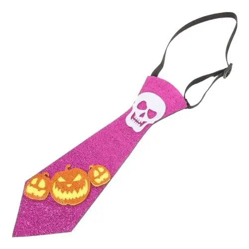 Produktbild: DEARMAMY Elegante Halloween-party-krawatte Mit Skelett-kürbis-design Modischer Schal Für Damen Und Herren