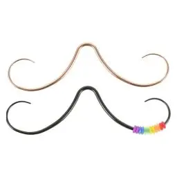 Produktbild: DEARMAMY Septum Schnurrbart Nasenringe 2 Stück Edelstahl Piercing Schmuck Büffel Nase Septum Schnurrbart Aufhänger Knorpel Ohrring Hoop Für Damen Herren